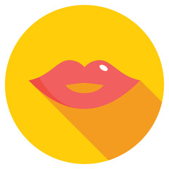 Lips Flat Colored Icon