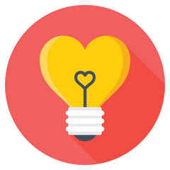 Heart Bulb Flat Colored Icon