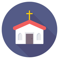 Church Flat Colored Icon