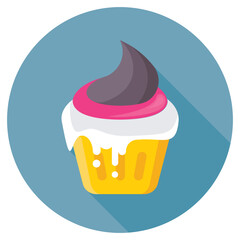 Cupcake Flat Colored Icon