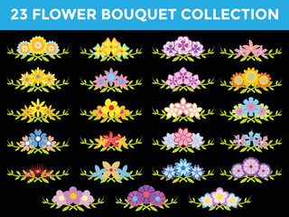 flower bouquet with leaves collection