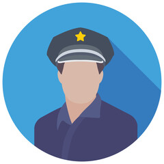 Cop Flat Colored Icon