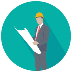 Engineer Flat Colored Icon
