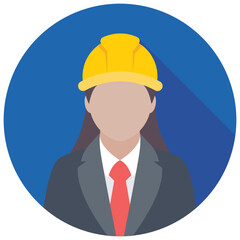 Lady Architects Flat Colored Icon