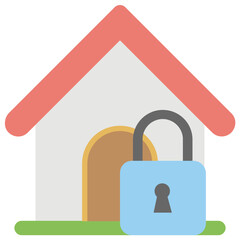 Home Security Flat Colored Icon