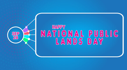 Happy National Public Lands Day, September 28. Calendar of September Text Effect, Vector design