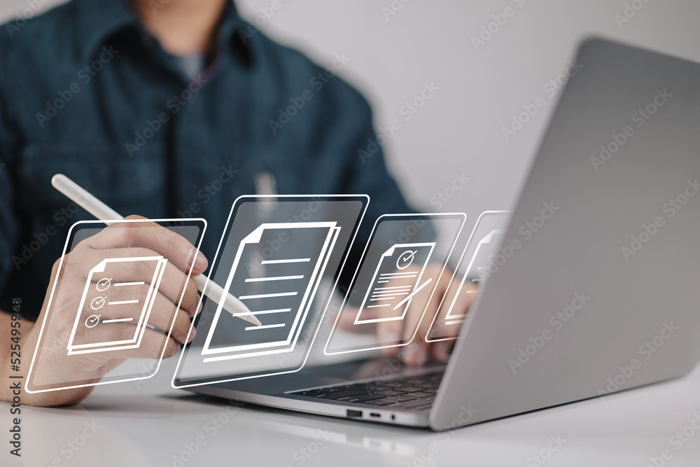 Poster ideas for a paperless workplace, document management, and e-signing. an electronic document that is 