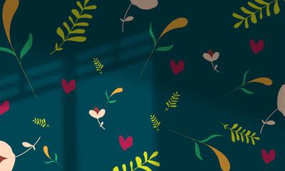 abstract background flower hand draw pastel colorful pattern cute trendy shadow overlay eps 10