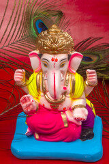 Hindu God Ganesha. Ganesha Idol on beautiful background.