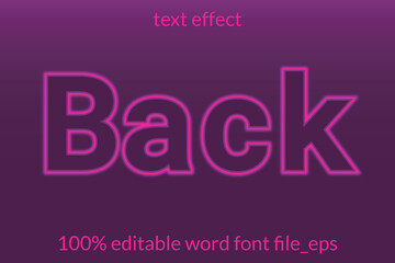 text effect neon back