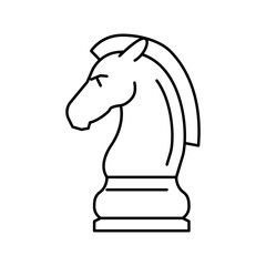 horse chess line icon vector illustration