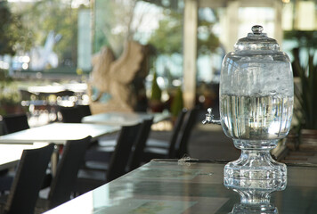 glasses bottle on the table