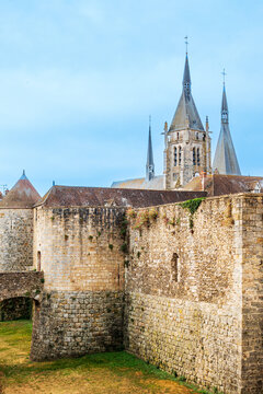 Dourdan, FRANCE - August 14, 2022: Street view of Dourdan in France