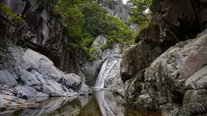 Fototapeta na wymiar Bogyeongsa Valley Waterfall in South Korea
