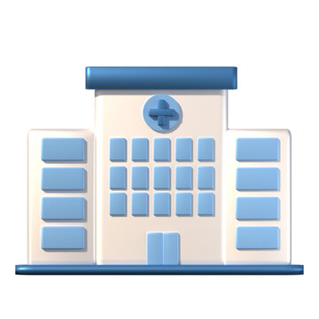 3d health center building icon illustration