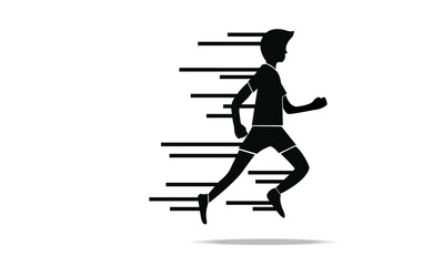 Running man icon, Vector illustration.