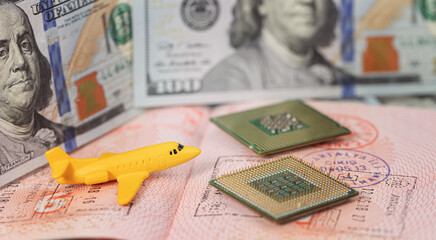 Concept: replacement of paper passports with electronic chips for air travelers