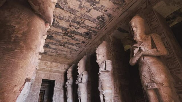 Interior Statues Of Abu Simbel Temple In Egypt