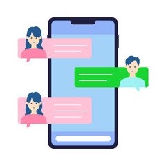 トークアプリで会話をするイラスト2