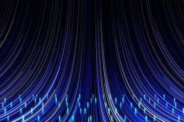 Abstract digital population hologram on blue background. Cyber data and density concept. 3D Rendering.