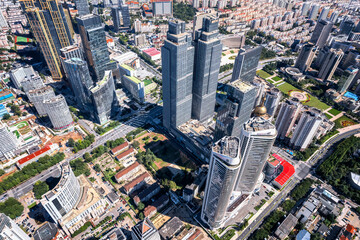 Fototapeta premium Aerial photography of China's modern urban architectural landscape