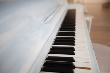 keys of a vintage old stylish grand piano