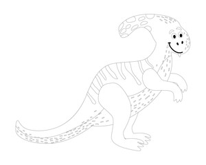Coloring page by numbers. Funny dinosaur. Educational game for preschool kids, learn numbers and colors