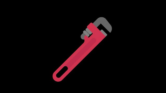 An icon of a red metal plumbing tool called a pipe wrench.