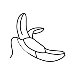 banana peel line icon vector illustration