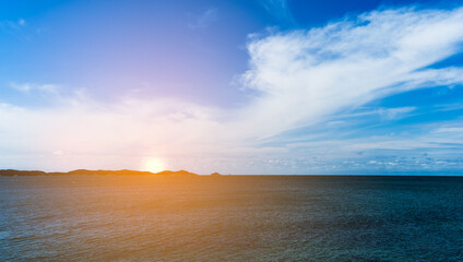 beautiful sea with blue sky background