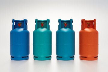 LPG gas cylinder No text on the gas tank. - 3D render - obrazy, fototapety, plakaty