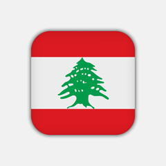Lebanon flag, official colors. Vector illustration.
