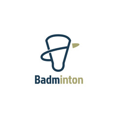 Badminton Shuttlecock With Ring LIne Icon. Simple Shuttlecock Icon Symbol Logo For Badminton Sport Vector Isolated