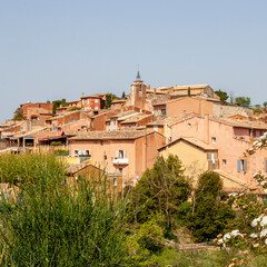 View of the Roussillon city in the Luberon Natural Park, France.