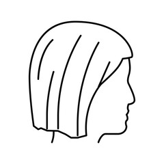 short hair line icon vector illustration