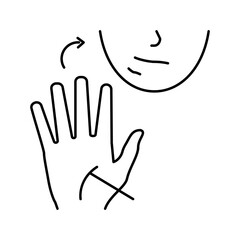 palmomental reflex line icon vector illustration