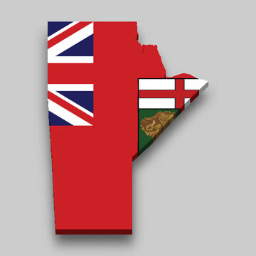 recommend clip art: 3d isometric Map of Manitoba is a region of Canada