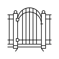 gate fence line icon vector illustration