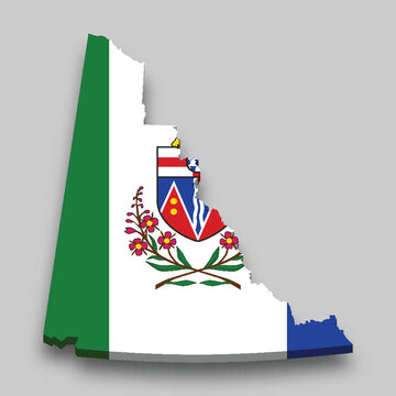 recommend clip art: 3d isometric Map of Yukon is a region of Canada