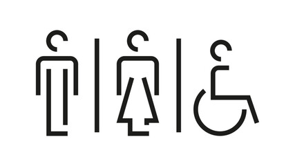 Symbole WC wektor. Kobiety, mężczyźni, niepełnosprawni