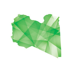 vector illustration of Libya map with green colored geometric shapes