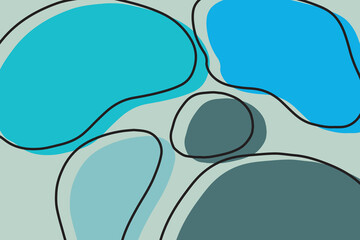 modern art liquid theme sphere in blue tone color and dark green on light blue background can be use for website template product label food and beverage advertisement banner vector eps.