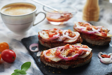 Toast for breakfast and coffee