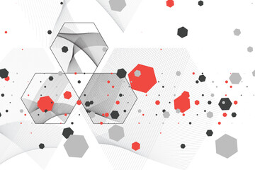 modern art hexagon in in white and red background can be use for website template product label food and beverage advertisement banner vector eps.