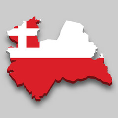 3d isometric Map of Utrecht is a region of Netherlands