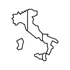 italy country map flag line icon vector illustration