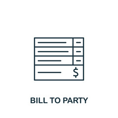 Bill To Party icon. Line simple line Shipping icon for templates, web design and infographics