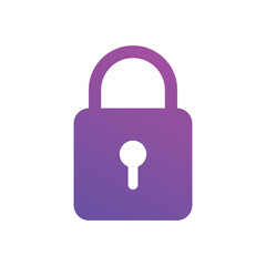 network protection icons. lock sign symbol gradient color