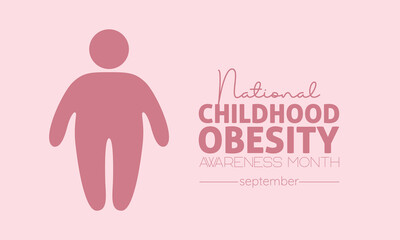 Vector illustration design concept of national childhood obesity awareness month observed on every september.