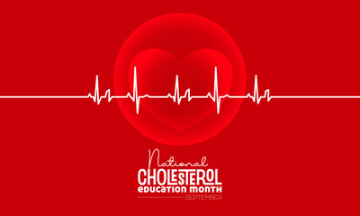 Vector illustration design concept of national cholesterol education month observed on every september.